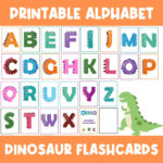 Dinosaur Alphabet Letters Flashcards Dinos Preschool Flash Cards Within Printable Dinosaur Alphabet Flash Cards
