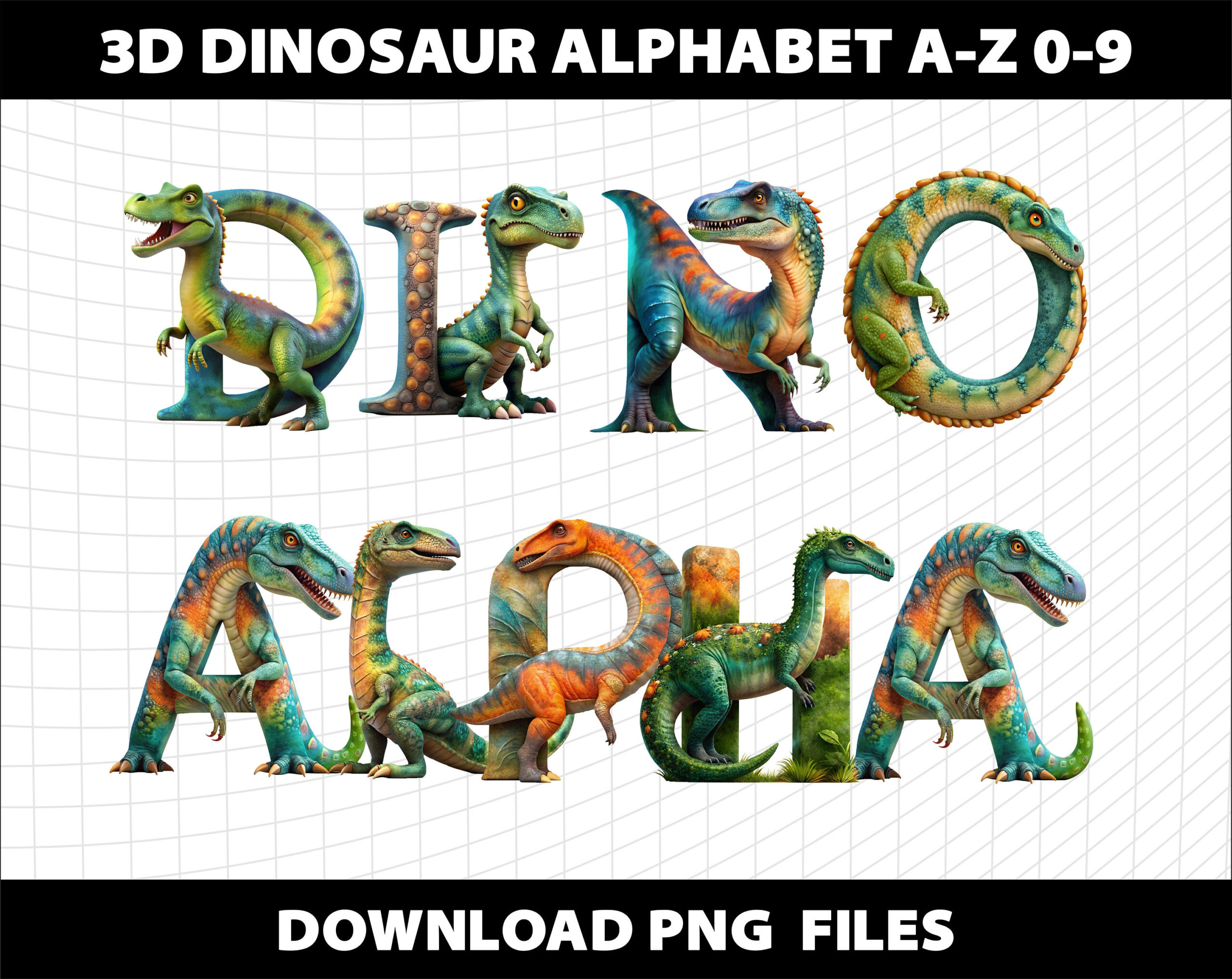 Dinosaur Letters Alphabet Numbers Preschool Kindergarten Bundle in Printable Dinosaur Alphabet Letters