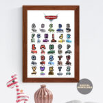 Disney Cars, Alphabet Poster, Abc Sign, Alphabet, Kids Room Decor With Printable Alphabet Lightning Mcqueen Letters