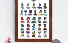 Disney Cars, Alphabet Poster, Abc Sign, Alphabet, Kids Room Decor with Printable Alphabet Lightning Mcqueen Letters