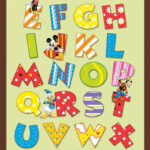 Disney Mickey Mouse   Alphabet Poster | Ebay Intended For Mickey Mouse Alphabet Printable