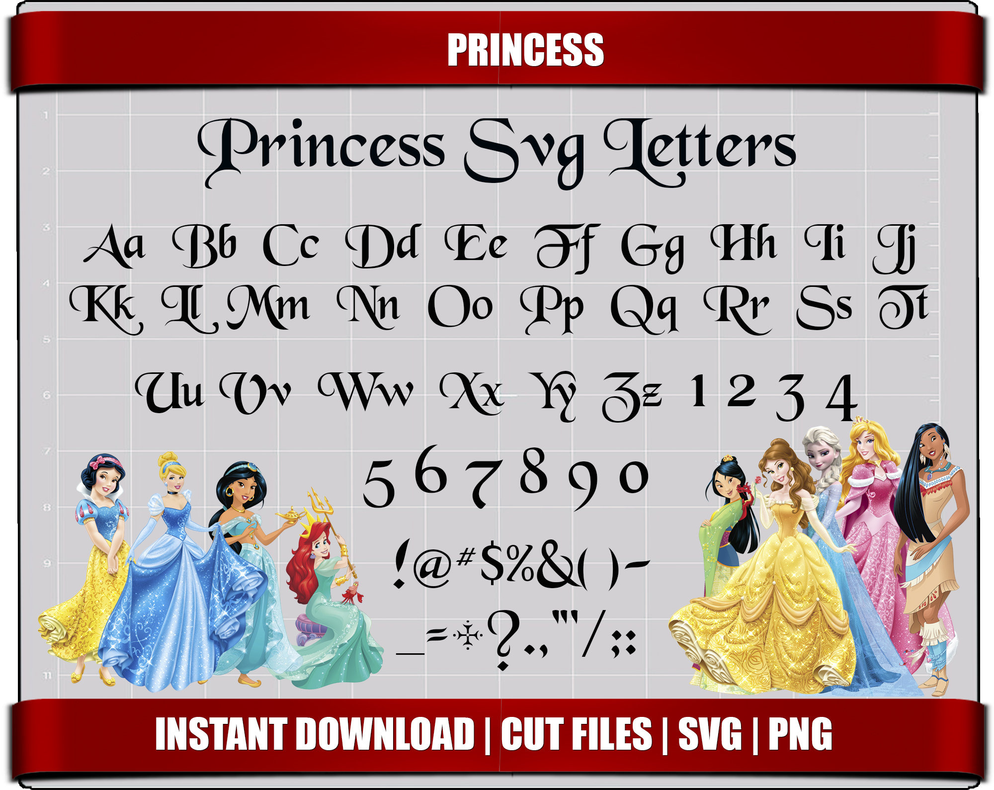 Disney Princess Svg Font Letters Alphabet, Princess Birthday Party Digital Printable Svg Alphabet Letters Clipart Princess Instant Download regarding Printable Disney Alphabet Letters