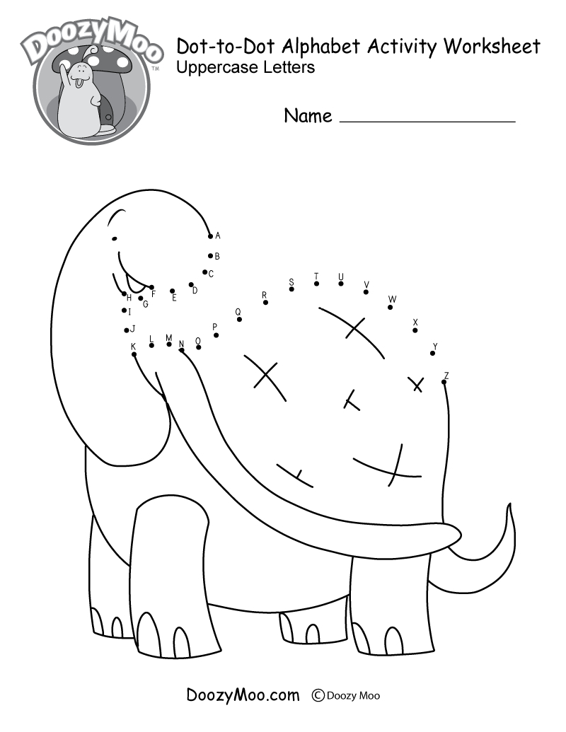 Dot-To-Dot Alphabet Activity Worksheet (Free Printable) - Doozy Moo for Alphabet Dot to Dot Printable