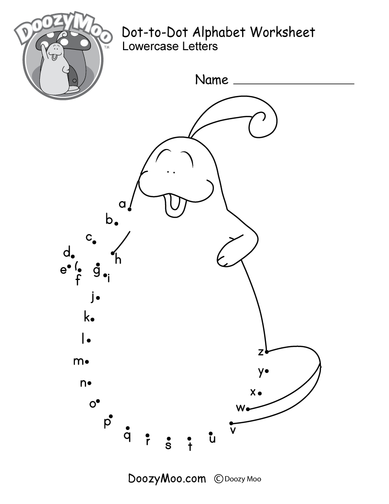 Dot-To-Dot Lowercase Letters Worksheet (Free Printable) - Doozy Moo intended for Dot a Dot Alphabet Printable