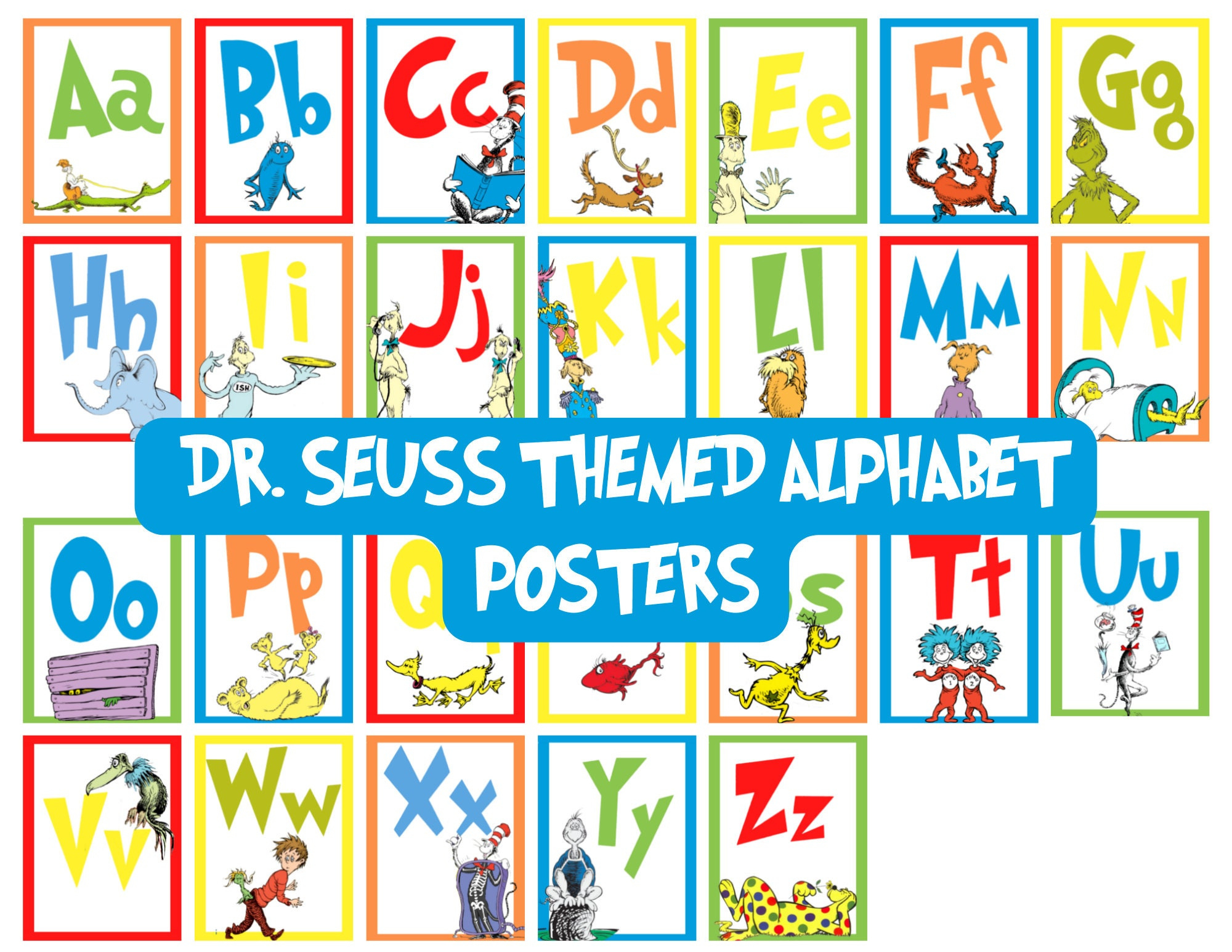 Dr Seuss Alphabet Posters Learn Your Abc&amp;#039;S Alphabet Learning Signs within Dr Seuss Printable Alphabet Letters