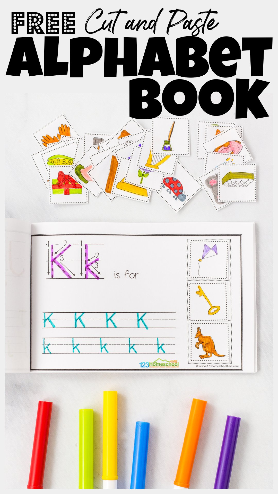 ✂️ Free Printable Alphabet Cut-And-Paste Letter Tracing Worksheets within Alphabet Cut And Paste Printable