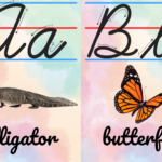 Editable Cursive Alphabet Poster With Animals Within Cursive Alphabet Printable Posters