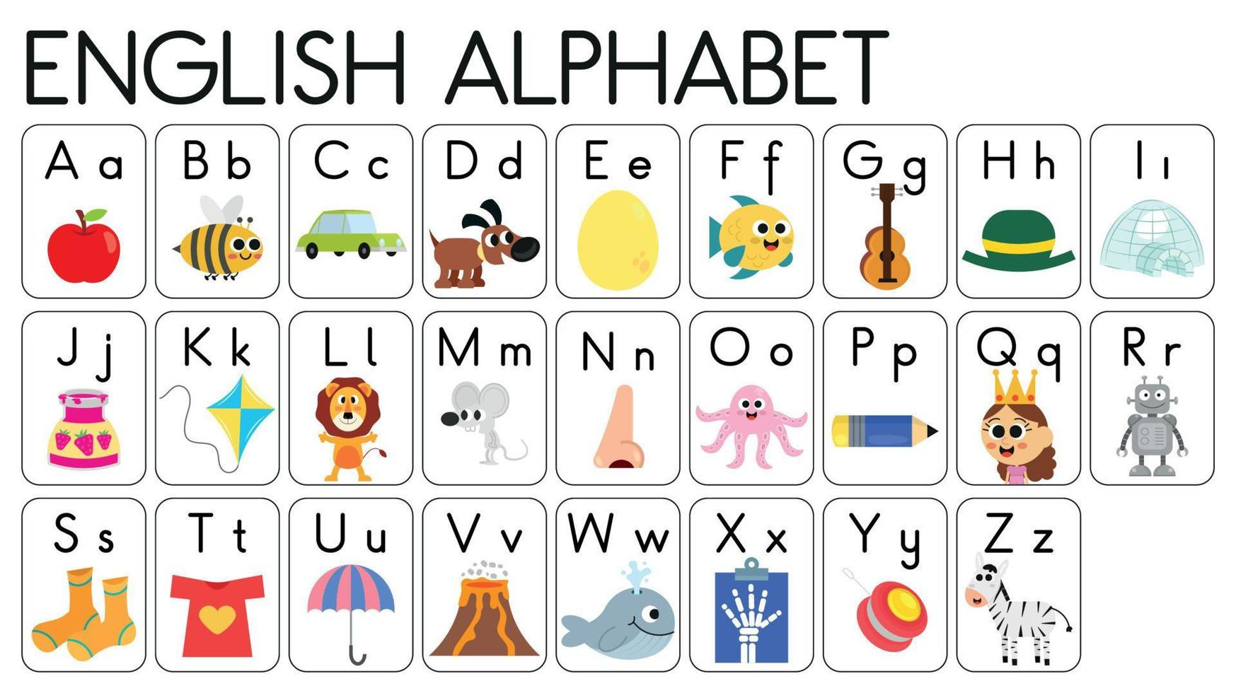 English Alphabet Illustrated Dictionary. English Alphabet pertaining to Printable Alphabet Picture Dictionary