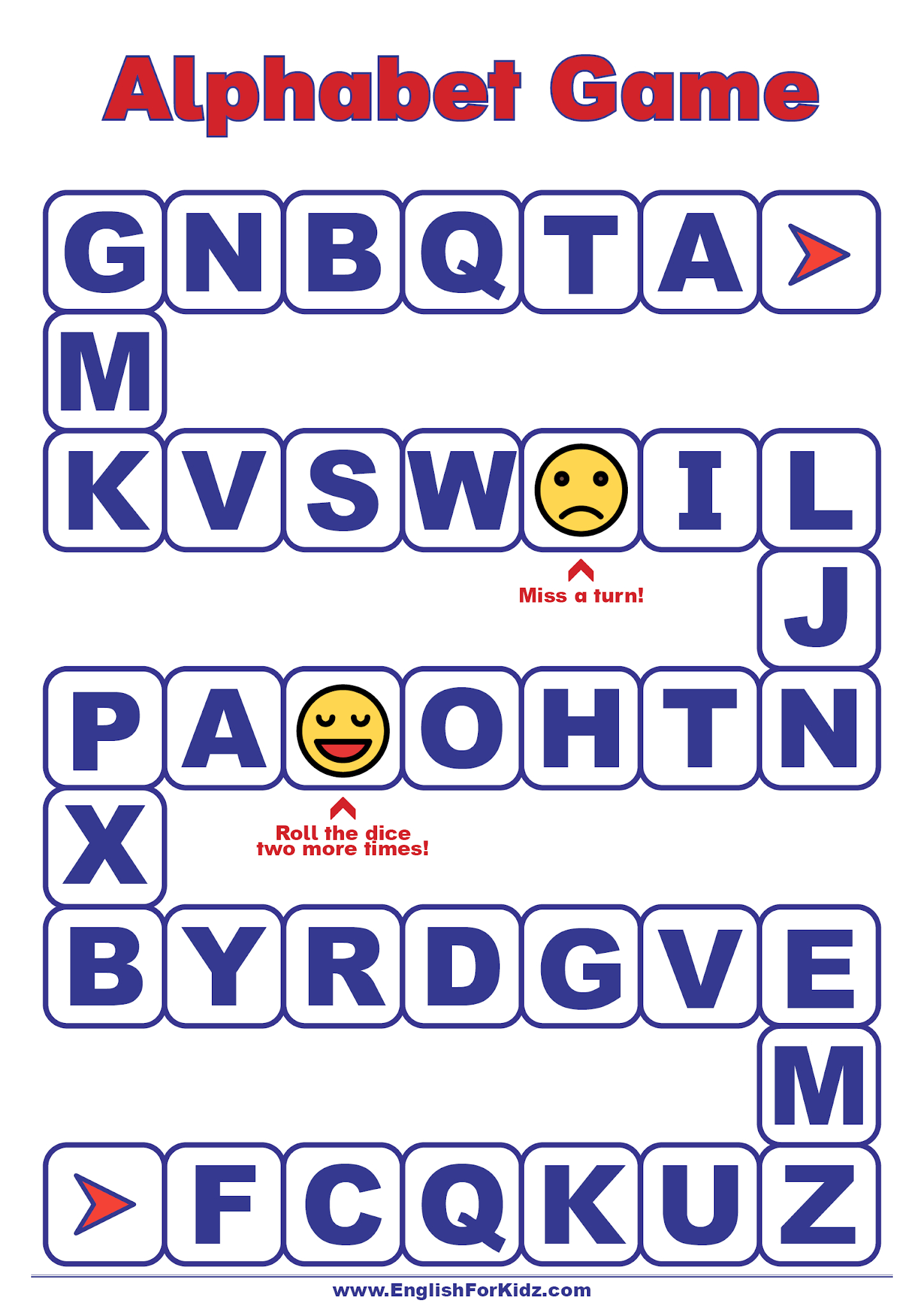 English For Kids Stepstep: Alphabet Games And Activities for Alphabet Board Game Printable