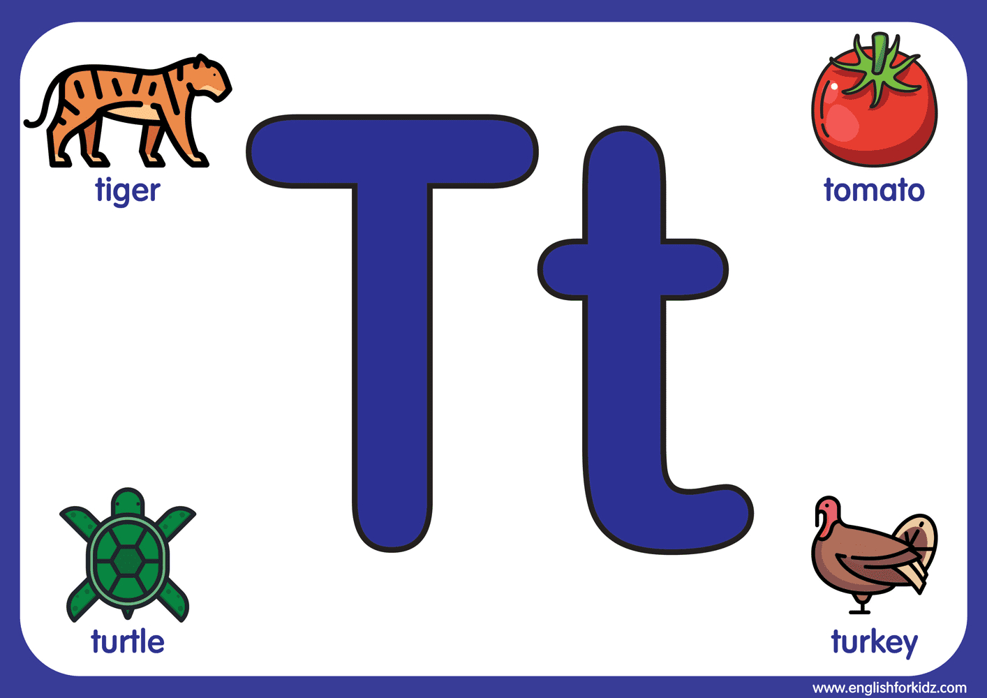 English For Kids Stepstep: Letter T Worksheets, Flash Cards pertaining to Printable Alphabet Letter T
