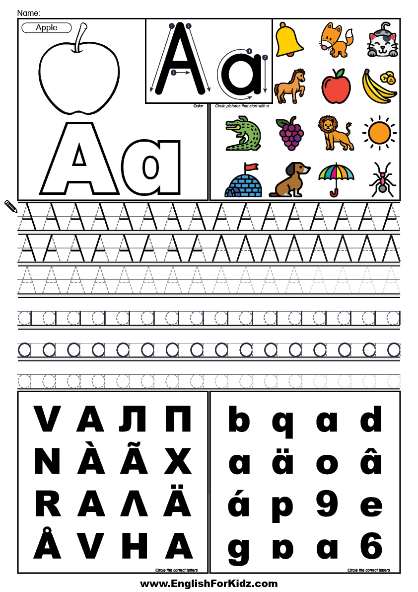 English For Kids Stepstep: Letter Tracing, Abc Learning Set regarding Learning The Alphabet Printable