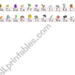 English Worksheets: Alphabet Strip With Pictures For Fundations Alphabet Strip Printable