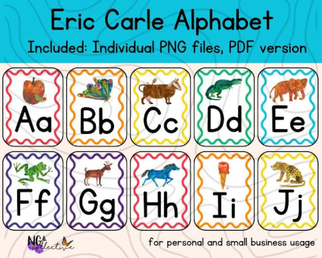 Eric Carle Abcs Alphabet Rainbow Bulletin Board Digital Download within Eric Carle Alphabet Printable