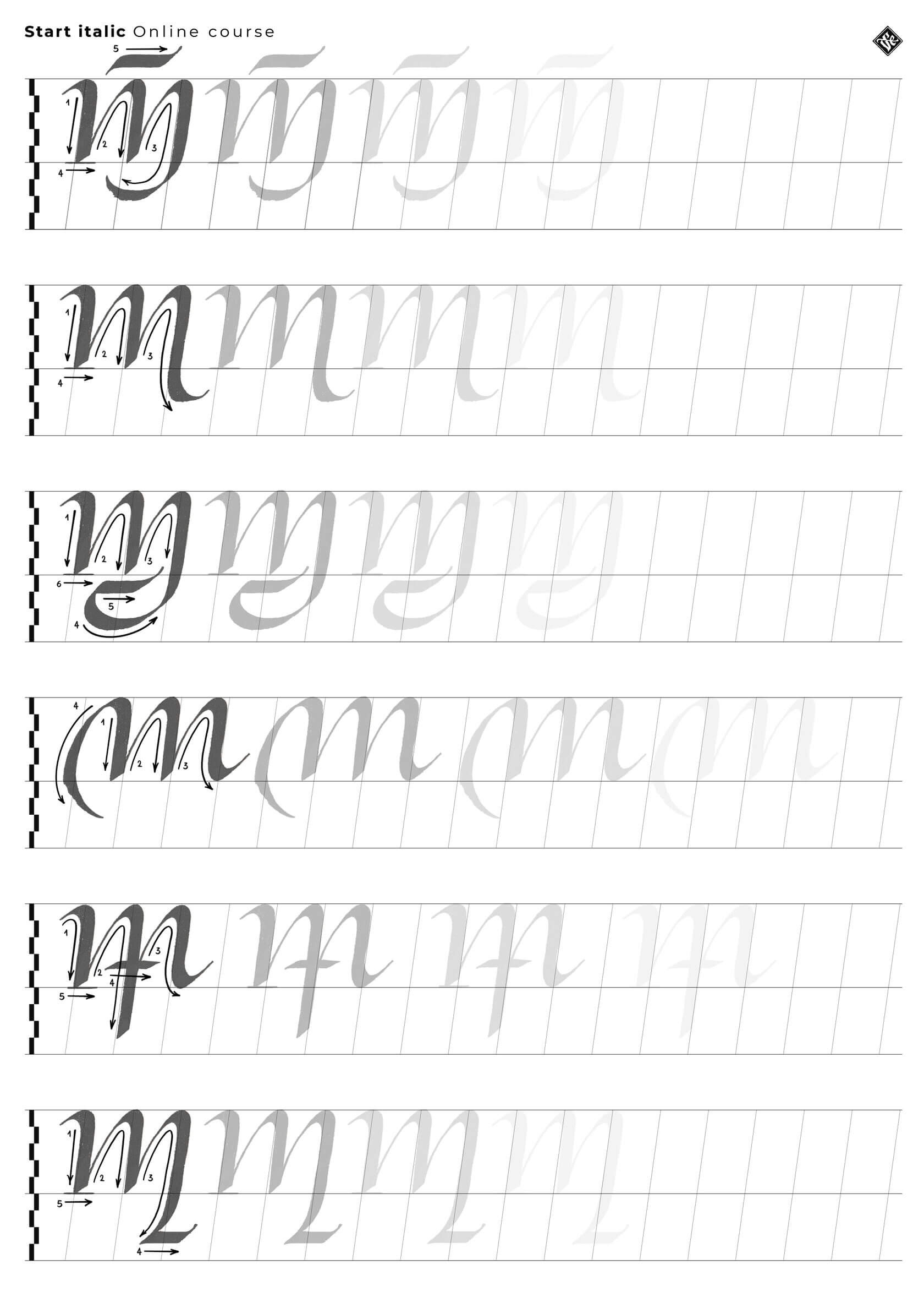 Extended Set Of Practice Sheets with regard to Printable Italic Calligraphy Alphabet