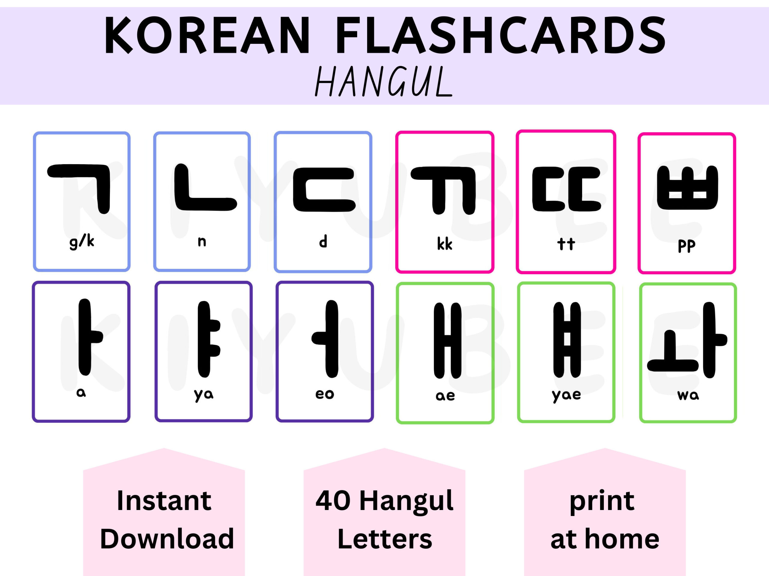 F1-Korean Hangul Flashcards Printablekorean Alphabet Printable intended for Korean Alphabet Flashcards Printable