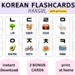 F2 Printable Korean Hangul Flashcards With Pictureskorean Alphabet Throughout Korean Alphabet Flash Cards Printable