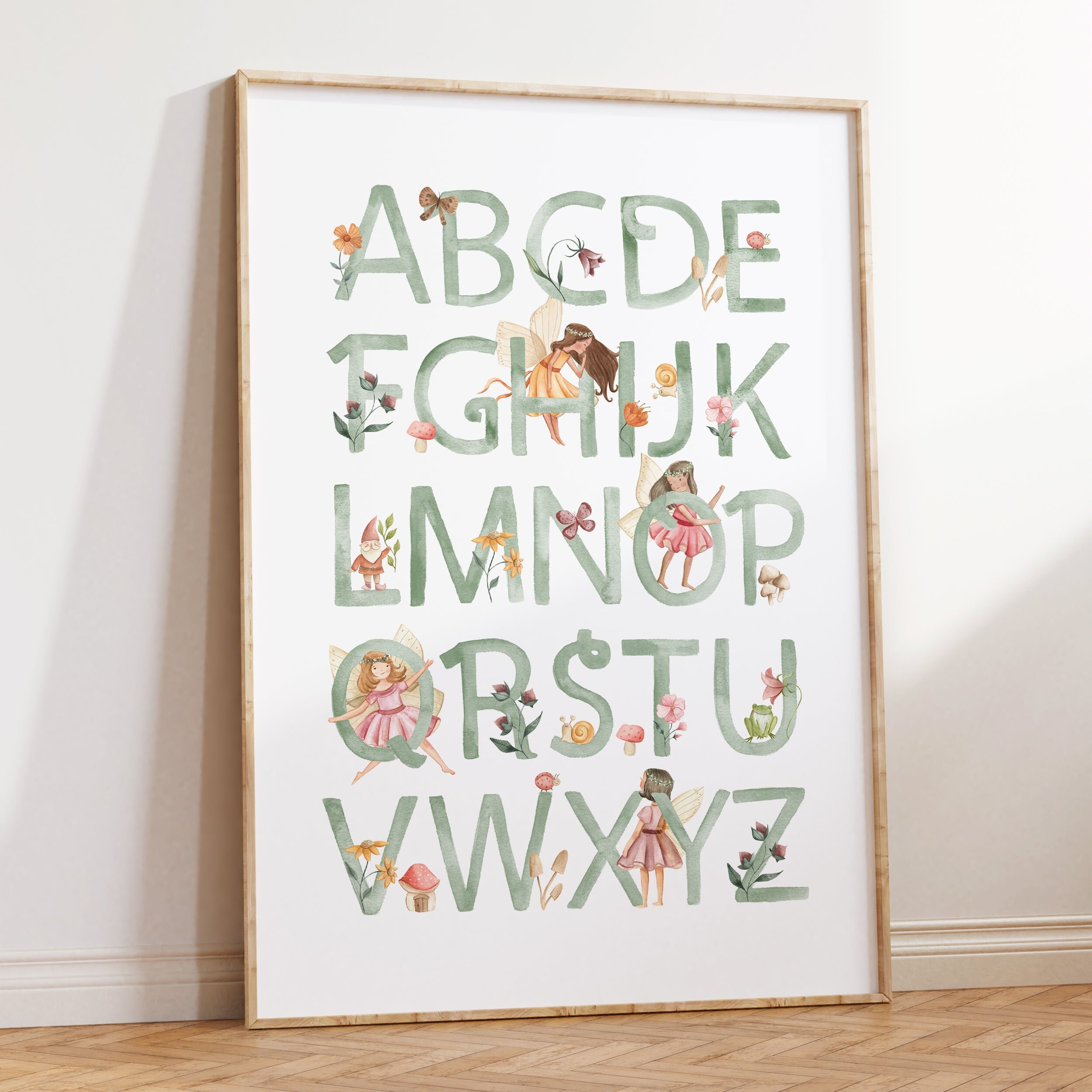 Fairy Alphabet Print, Fairy Nursery Wall Art, Fairy Nursery Decor intended for Printable Alphabet Wall Art