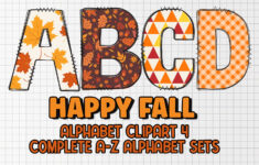 Fall Alphabet Letters Sublimation Bundle with Free Fall Alphabet Printable