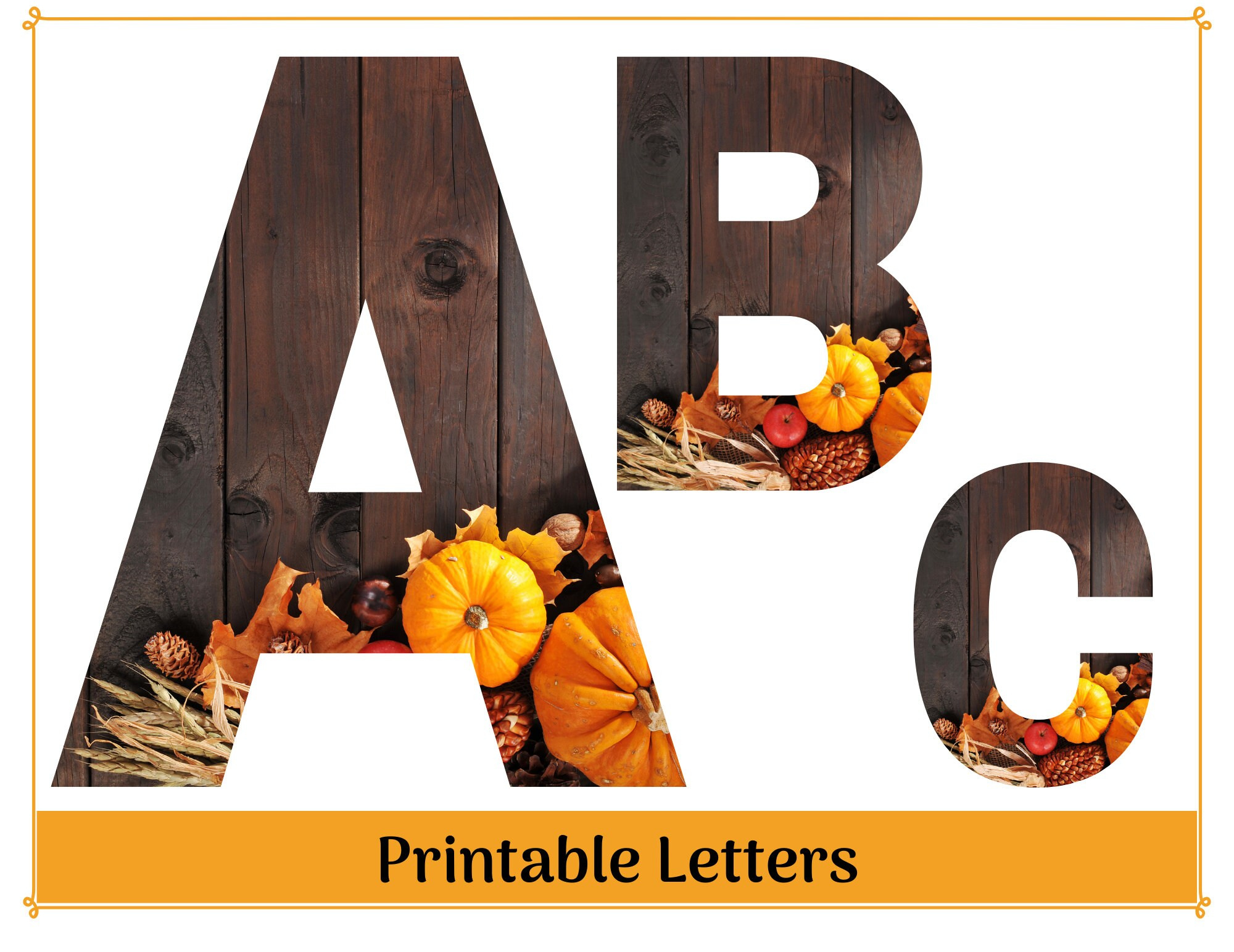 Fall Alphabet &amp;amp; Number Clip Art Printable And Resizable Uppercase with Printable Fall Alphabet Letters