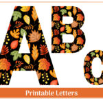 Fall Leaves Alphabet Letters & Numbers Clip Art Fall Banner With Regard To Printable Fall Alphabet Letters