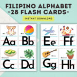 Filipino Alphabet With Numbers Flashcards Tagalog Alphabet Pertaining To Printable Filipino Alphabet Flash Cards