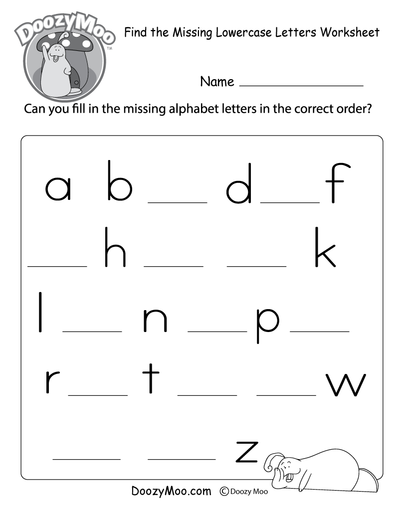 Find The Missing Lowercase Letters Worksheet (Free Printable) within Free Printable Lower Case Alphabet Worksheets