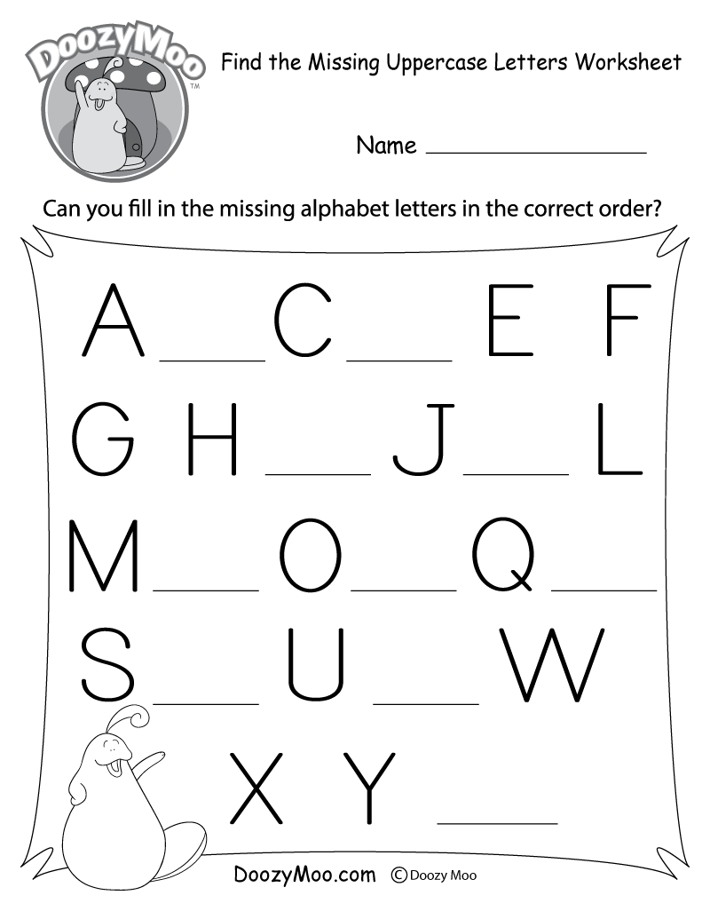Find The Missing Uppercase Letters Worksheet (Free Printable) throughout Printable Upper Case Alphabet Worksheets