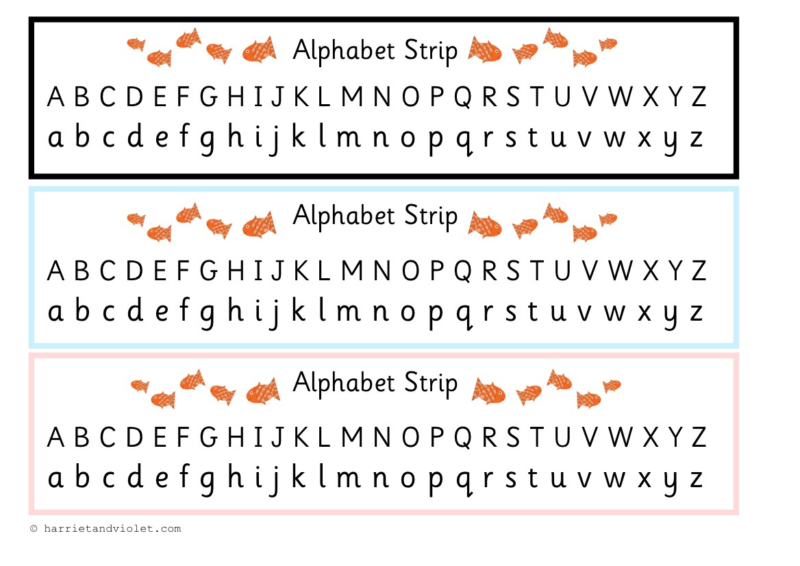 Fish Alphabet Strip - Printable Teaching Resources - Print Play Learn inside Free Printable Printable Alphabet Strip