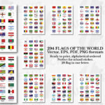 Flags Collection Of The World Ready To Print Letter Size Pdf Regarding Flags Of The World With Names Alphabetically Printable