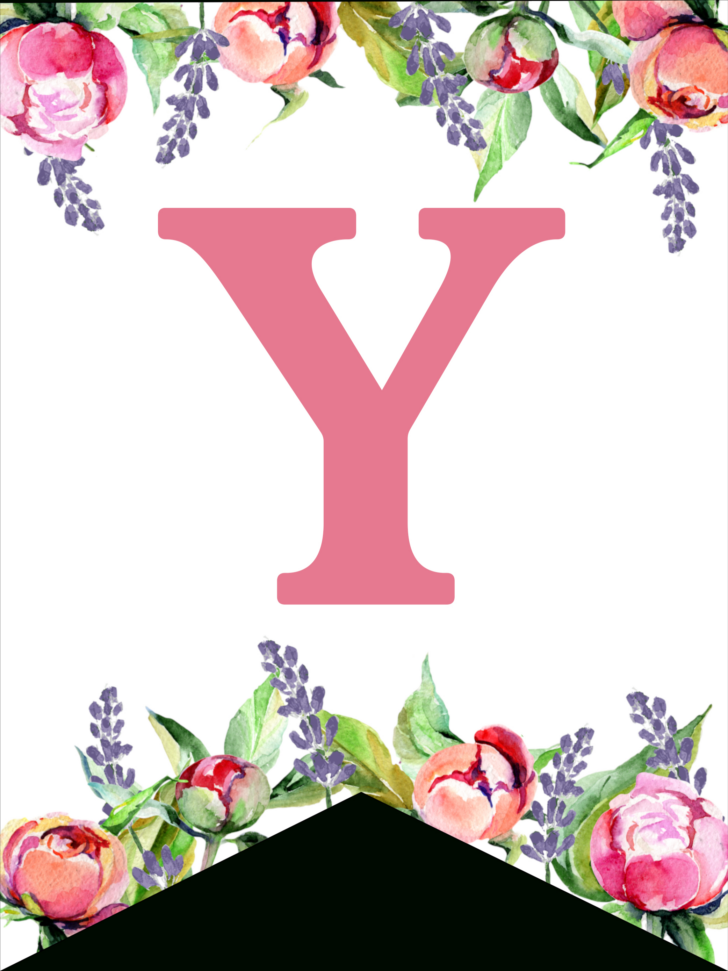 Floral Alphabet Banner Letters Free Printable