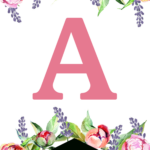 Floral Free Printable Alphabet Letters Banner   Paper Trail Design Within Printable Floral Alphabet Letters