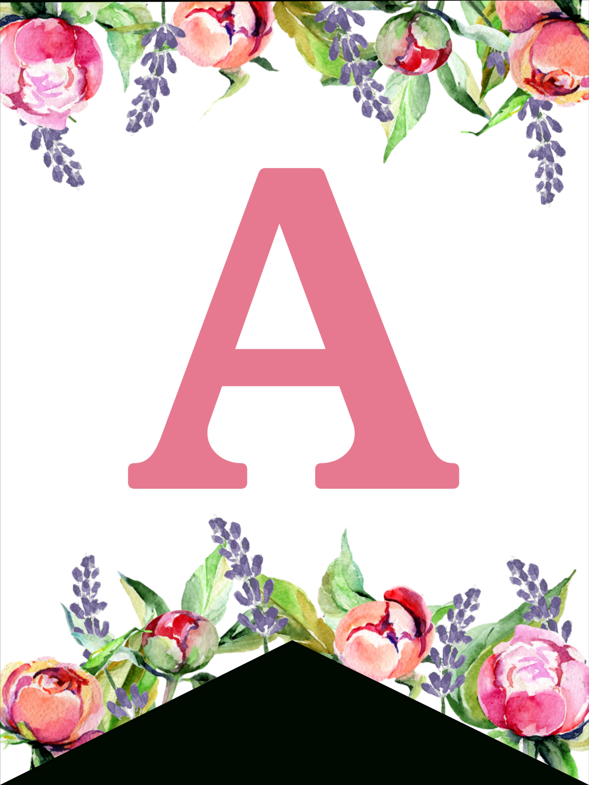 Floral Free Printable Alphabet Letters Banner - Paper Trail Design within Printable Floral Alphabet Letters