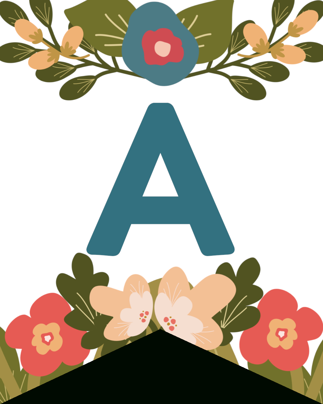 Flower Alphabet Banner Letters Free Printable - Paper Trail Design throughout Flower Alphabet A To Z Printable