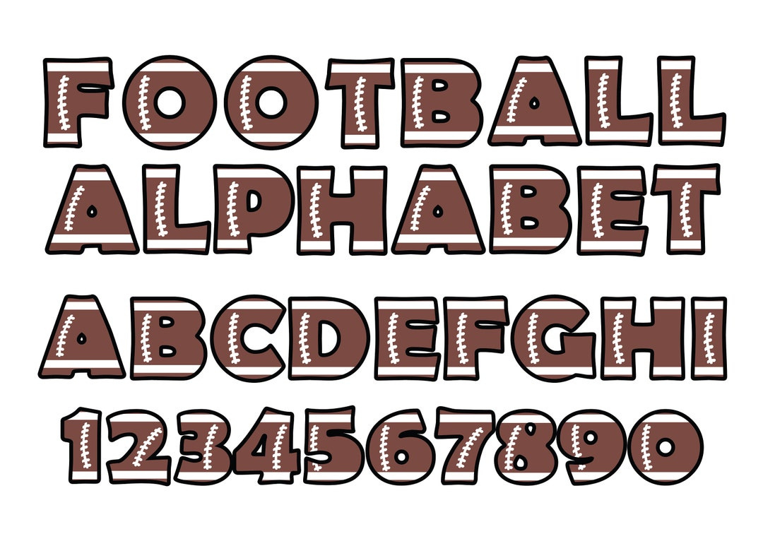 Football Alphabet And Numbers Svg Files, Football Alphabet Clipart pertaining to Printable Football Alphabet Letters