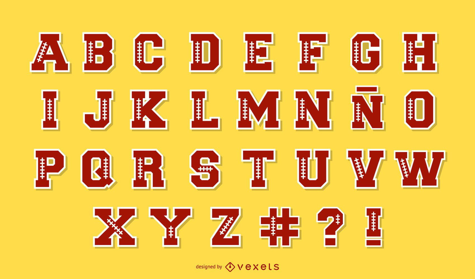 Football Alphabet Letter Pack Vector Download within Printable Football Alphabet Letters