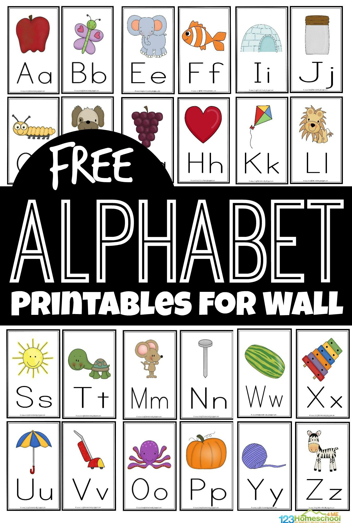 Free Alphabet Flashcards And Printables For Wall in Alphabet Letters For Wall Printable