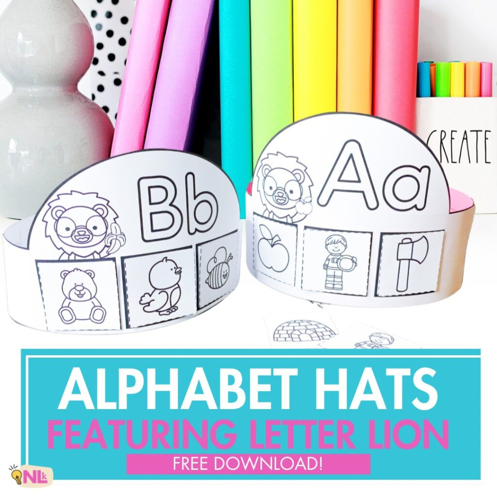 Free Alphabet Hats Featuring Letter Lion inside Free Printable Alphabet Hats