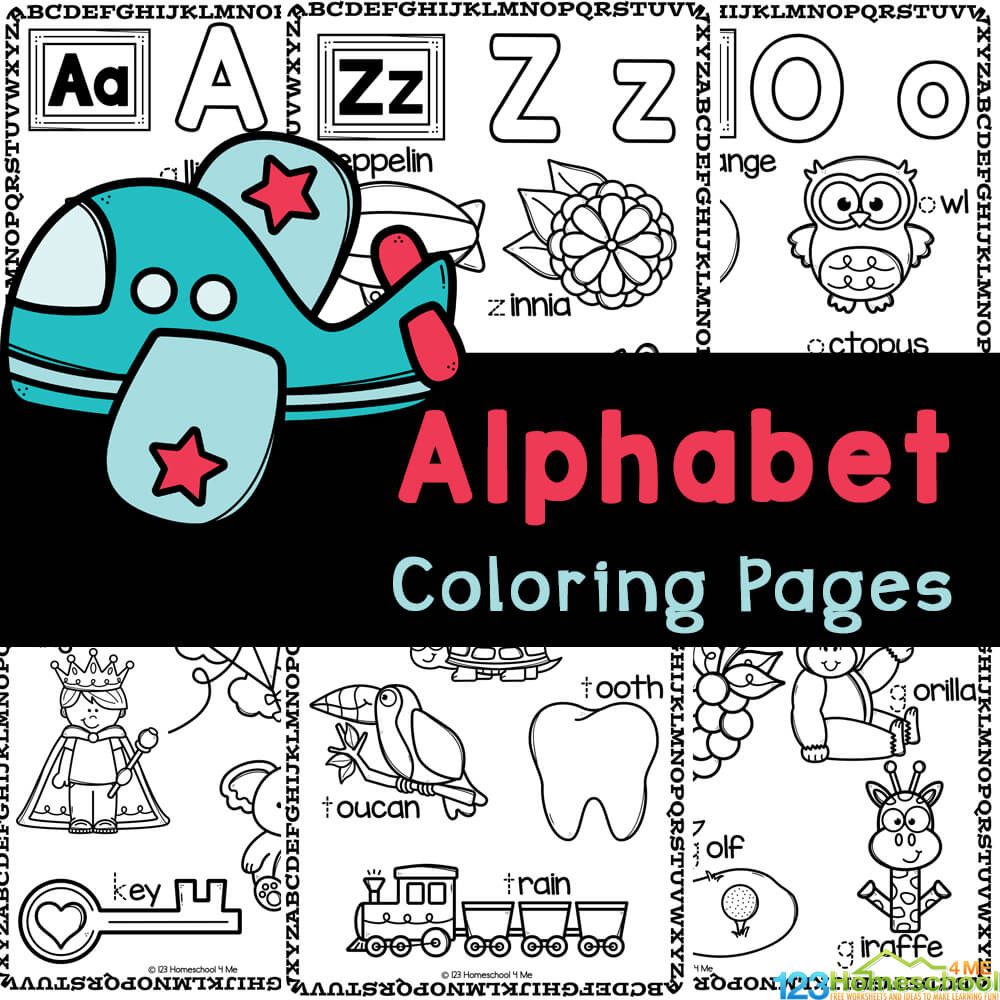 Free Alphabet Letter Coloring Pages pertaining to Alphabet Cover Page Printable