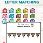 Free Alphabet Matching Ice Cream Theme Printable Activity Throughout Printable Ice Cream Alphabet Match