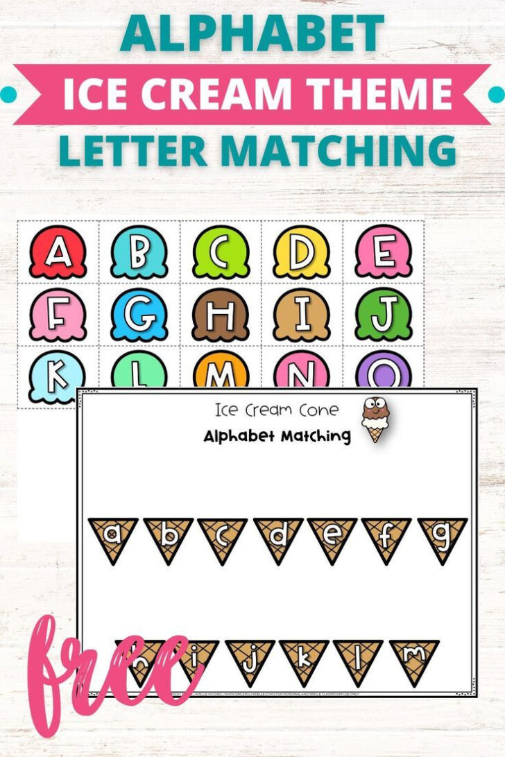 Printable Ice Cream Alphabet Match