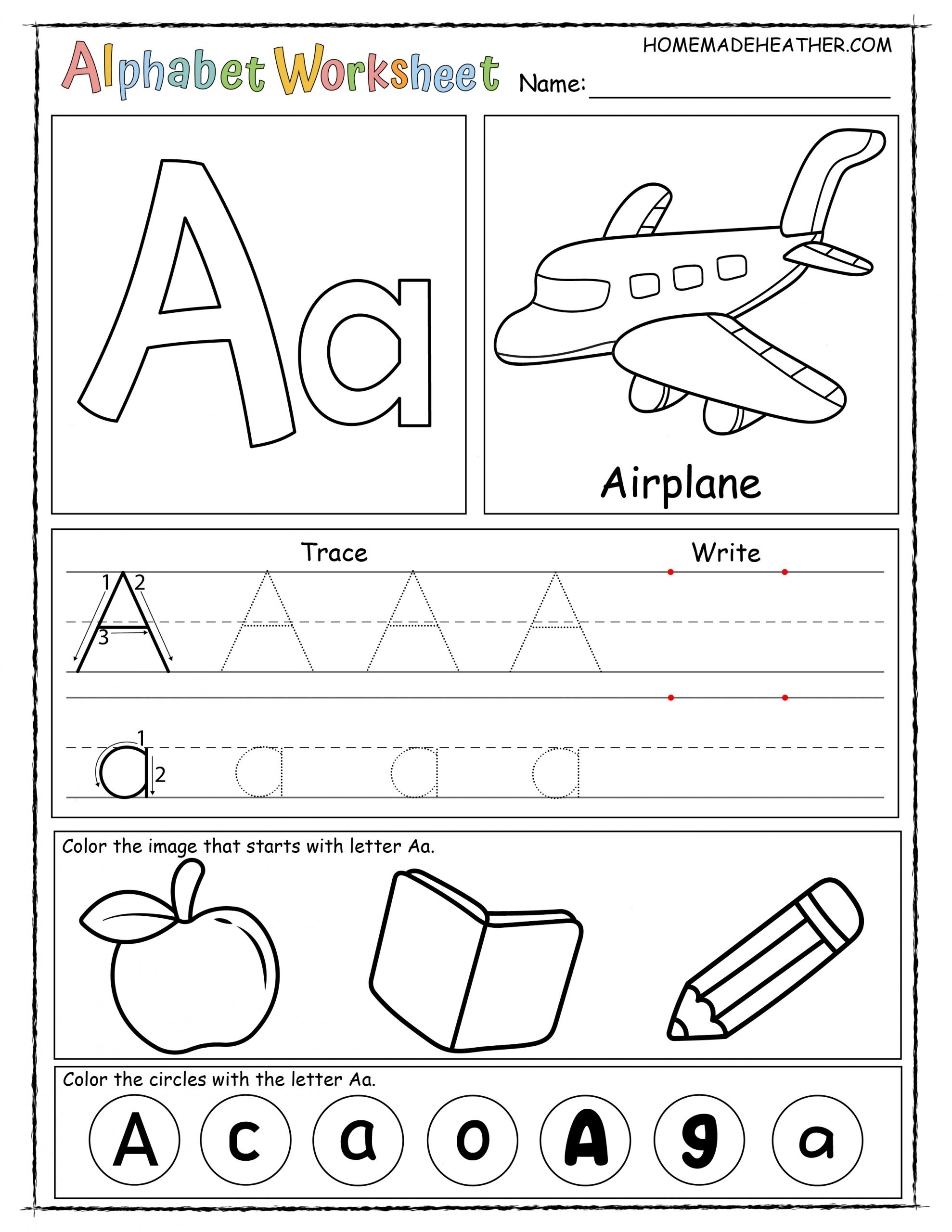 Free Alphabet Printable Worksheets » Homemade Heather within Alphabet Booklet Printable Free