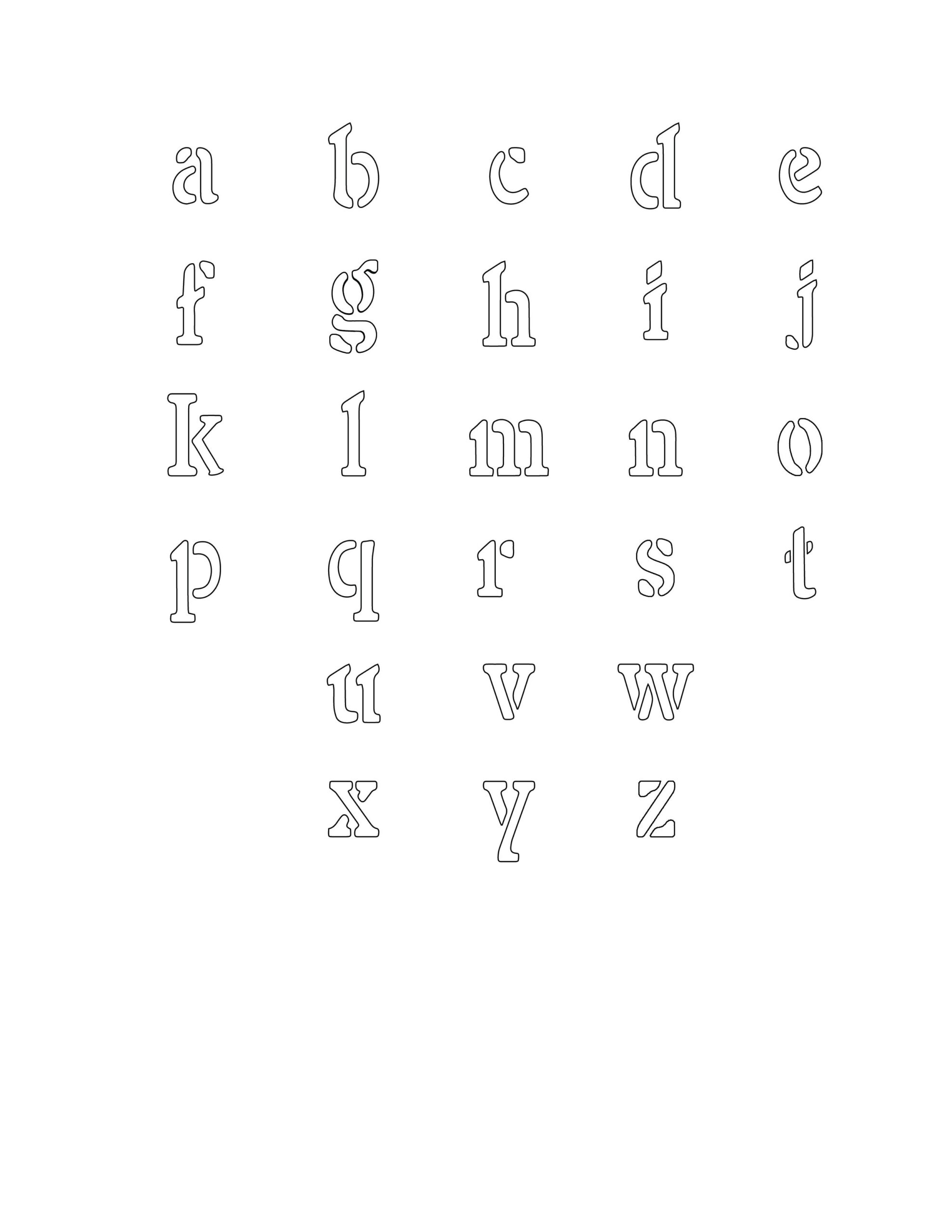 Free Alphabet Stencils Printable - Lowercase within Fancy Letter Free Printable Alphabet Stencils Templates