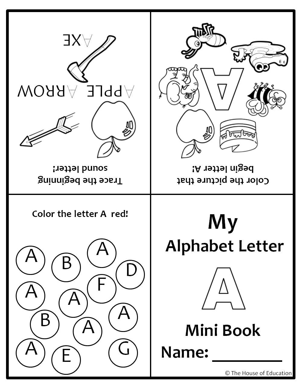 Free Alphabet Uppercase Letter A Mini Book/Foldable Mini Book/Free pertaining to Alphabet Mini Book Printable