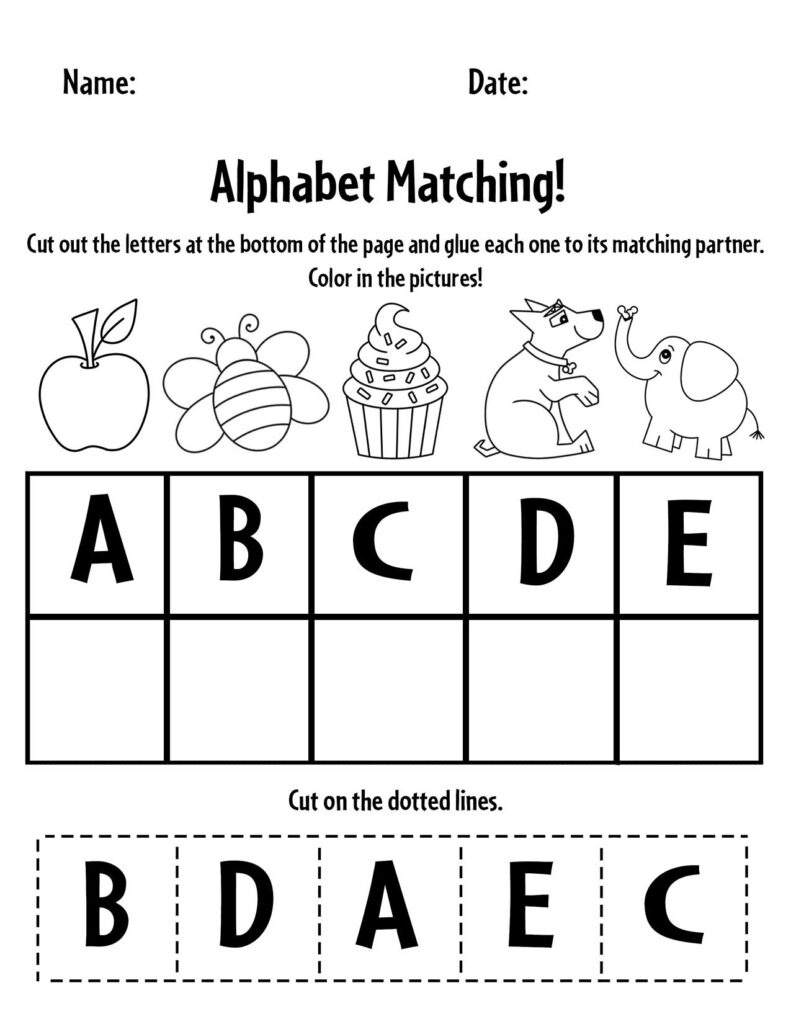 Free Alphabet Worksheets For Preschool! ⋆ The Hollydog Blog pertaining to Free Printable Alphabet Matching Worksheets