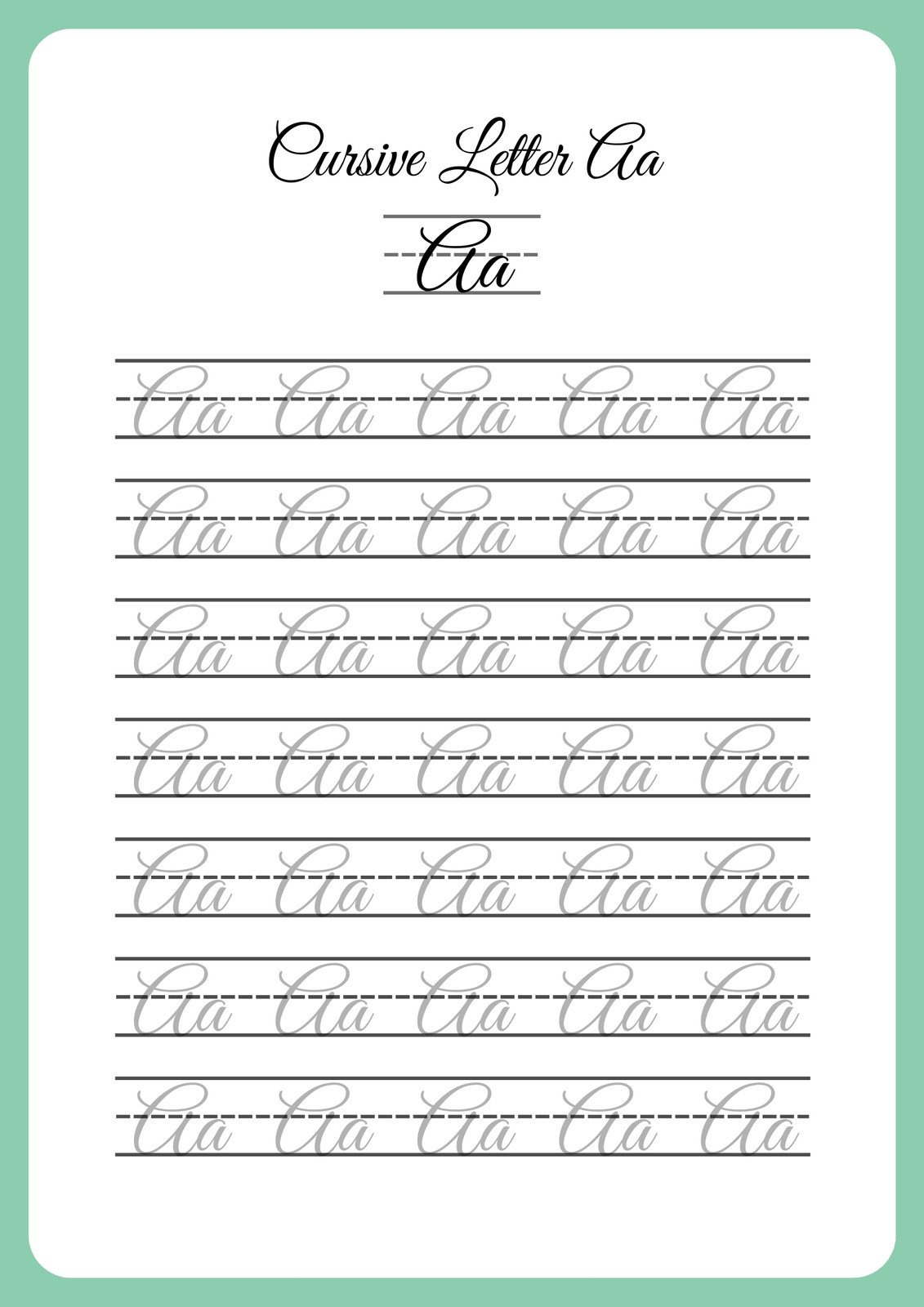 Free And Customizable Cursive Templates throughout Traceable Cursive Alphabet Printable