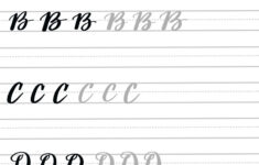 Free Brush Lettering Practice Sheets: Uppercase Alphabet – Amy in Free Printable Hand Lettering Alphabet Practice Sheets