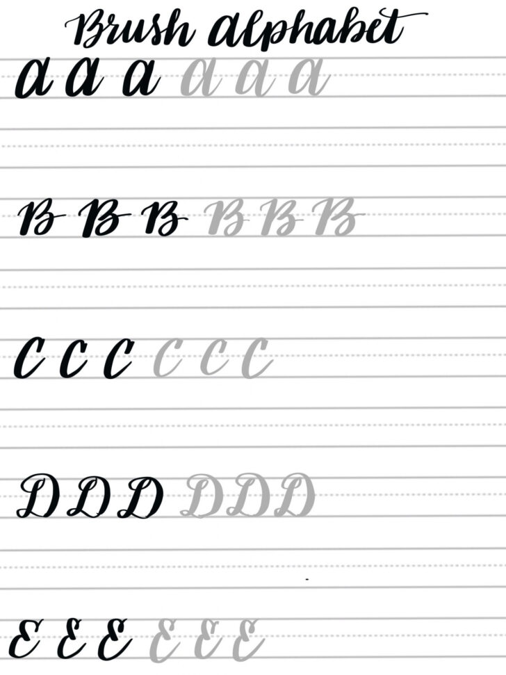 Printable Brush Lettering Alphabet