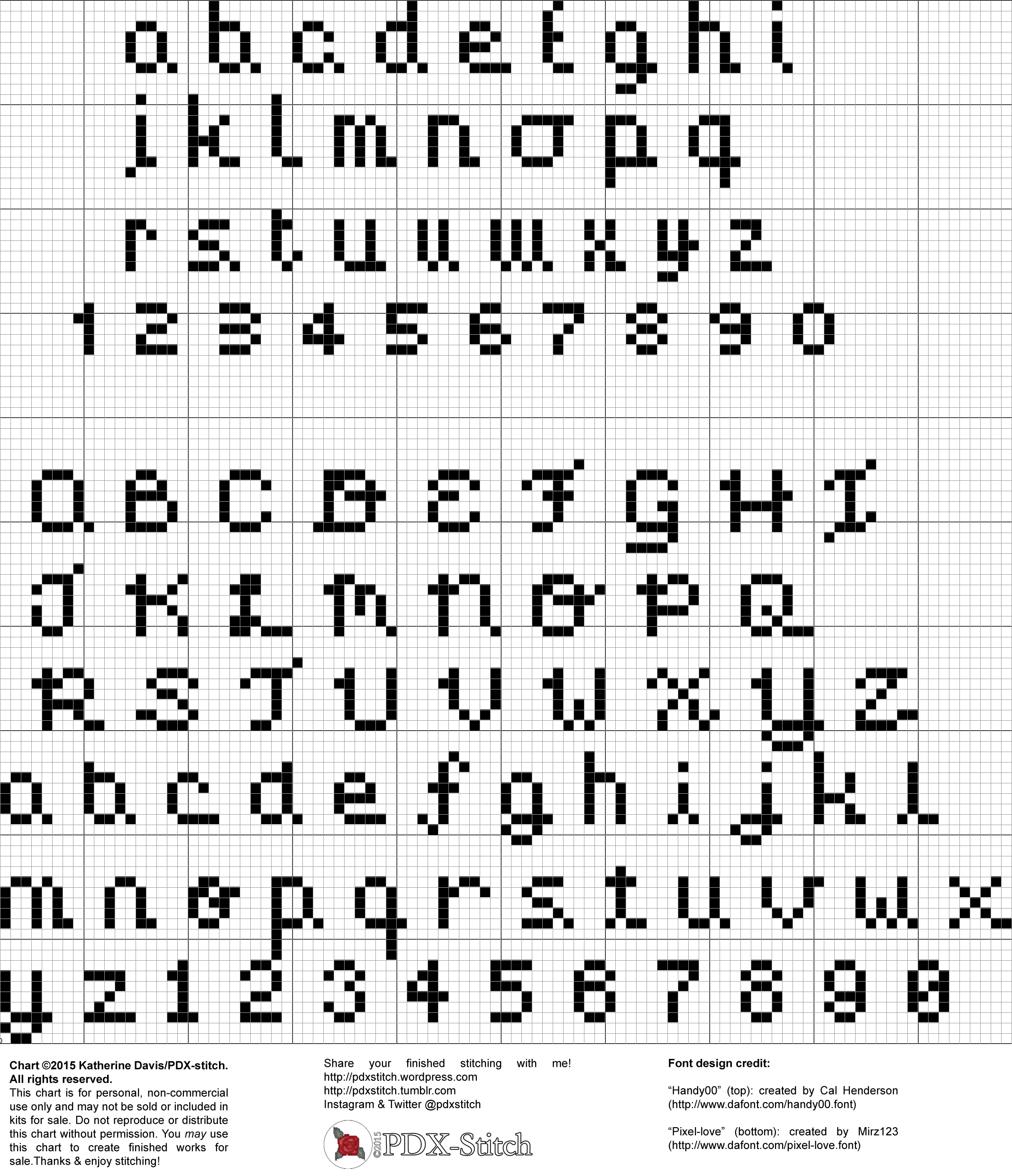 Free Chart Friday: Two Script-Y Cross Stitch Alphabets | Pdxstitch for Cross Stitch Alphabets Free Printable