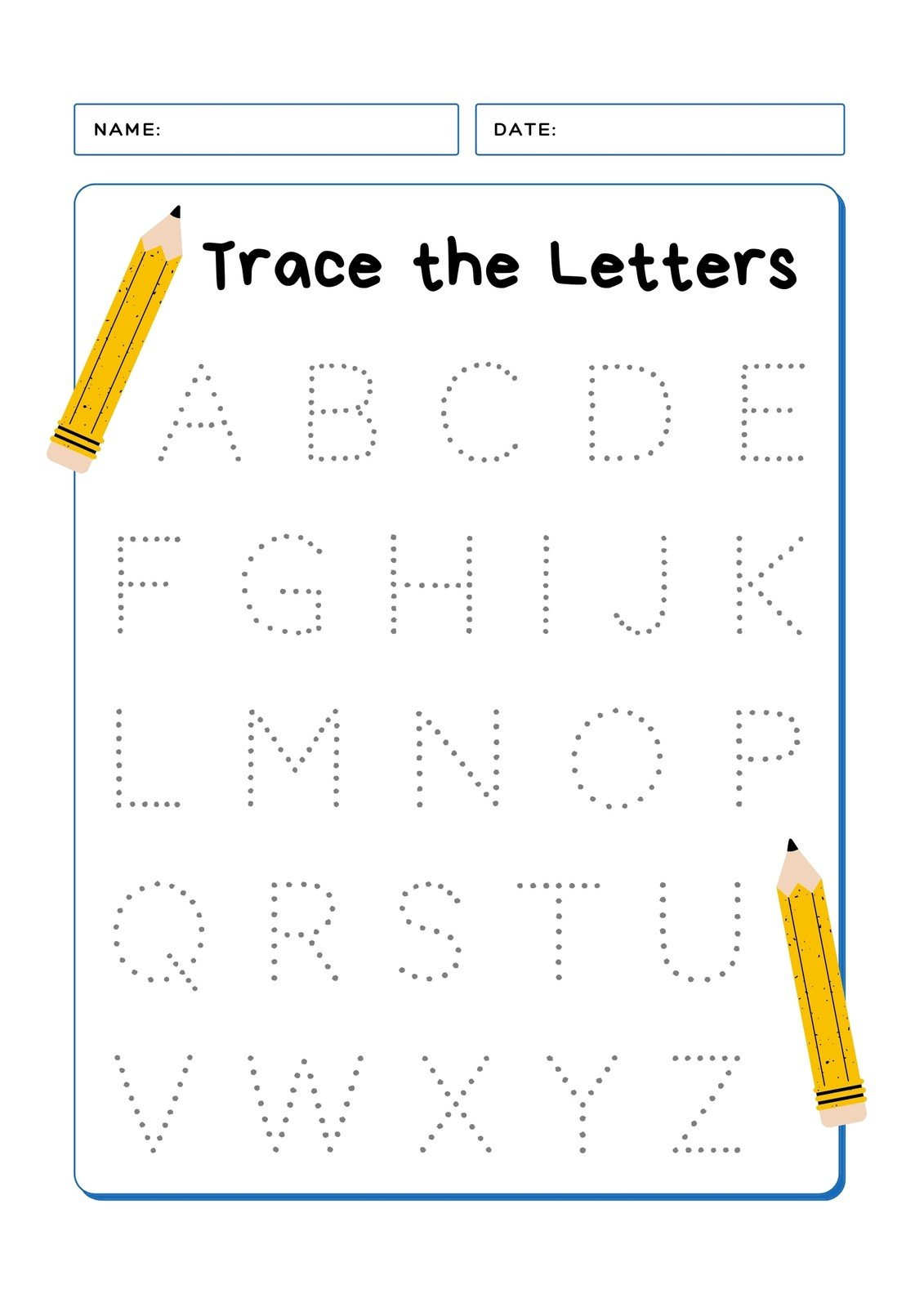 Free Custom Printable Handwriting Worksheet Templates | Canva intended for Free Printable Alphabet Writing Templates