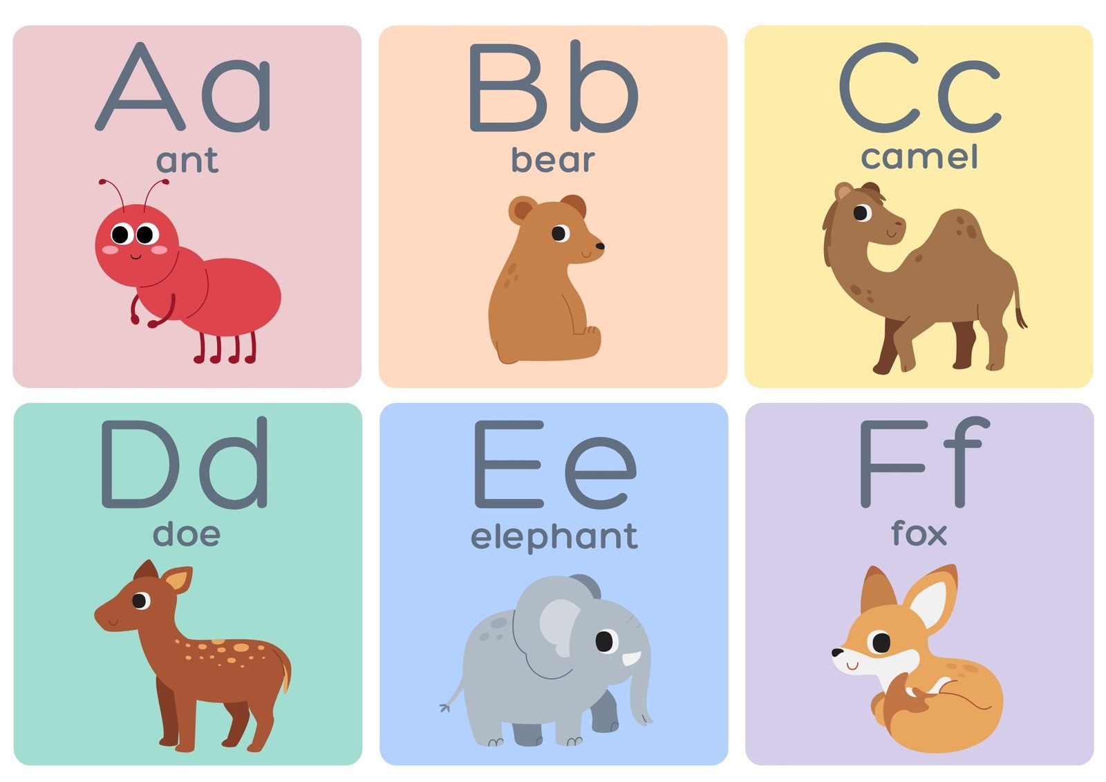Free Customizable Alphabet Flashcard Templates | Canva throughout Printable Animal Alphabet Cards